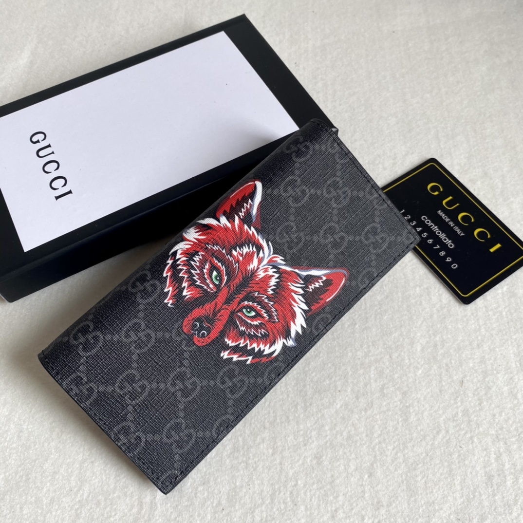 Gucci Unisex GG Supreme Printed Long Wallet（Replica）