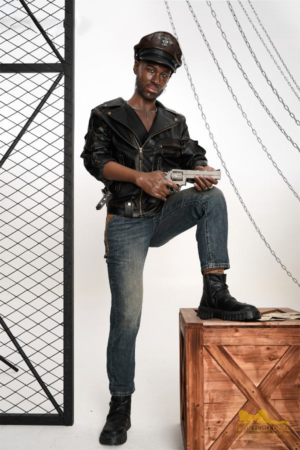 176cm/5ft9 Male Ebony|Black Tall Realistic Silicone Sex Doll - M7 Bill