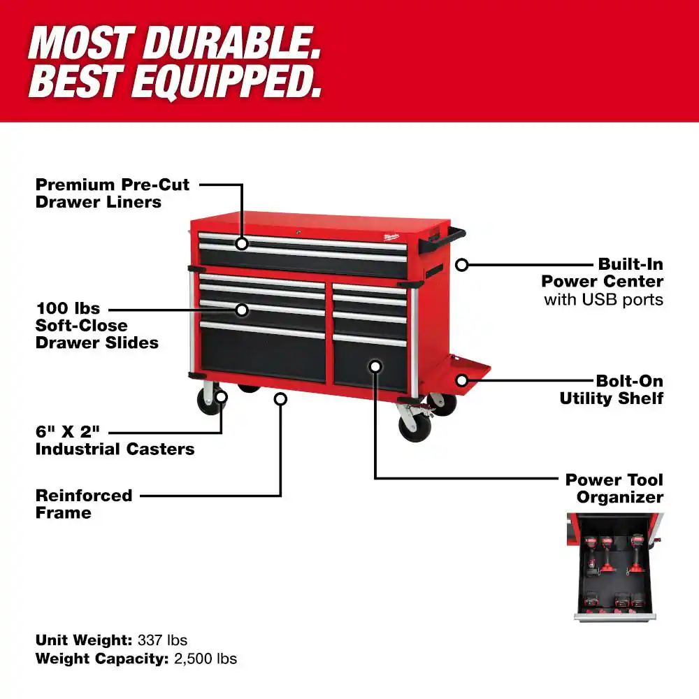 High Capacity 46 in. 10-Drawer Roller Cabinet Tool Chest
