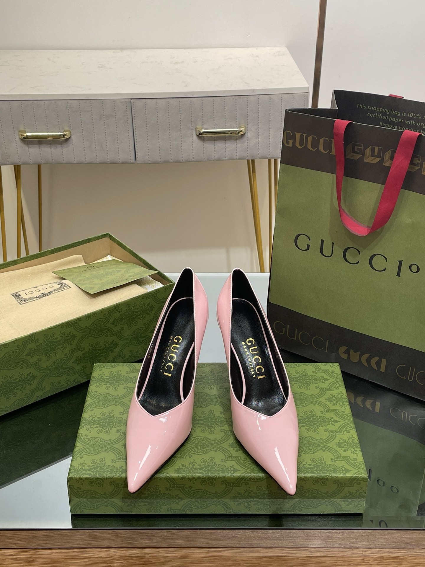 TOP GUCCI Pointy Pump - Pink