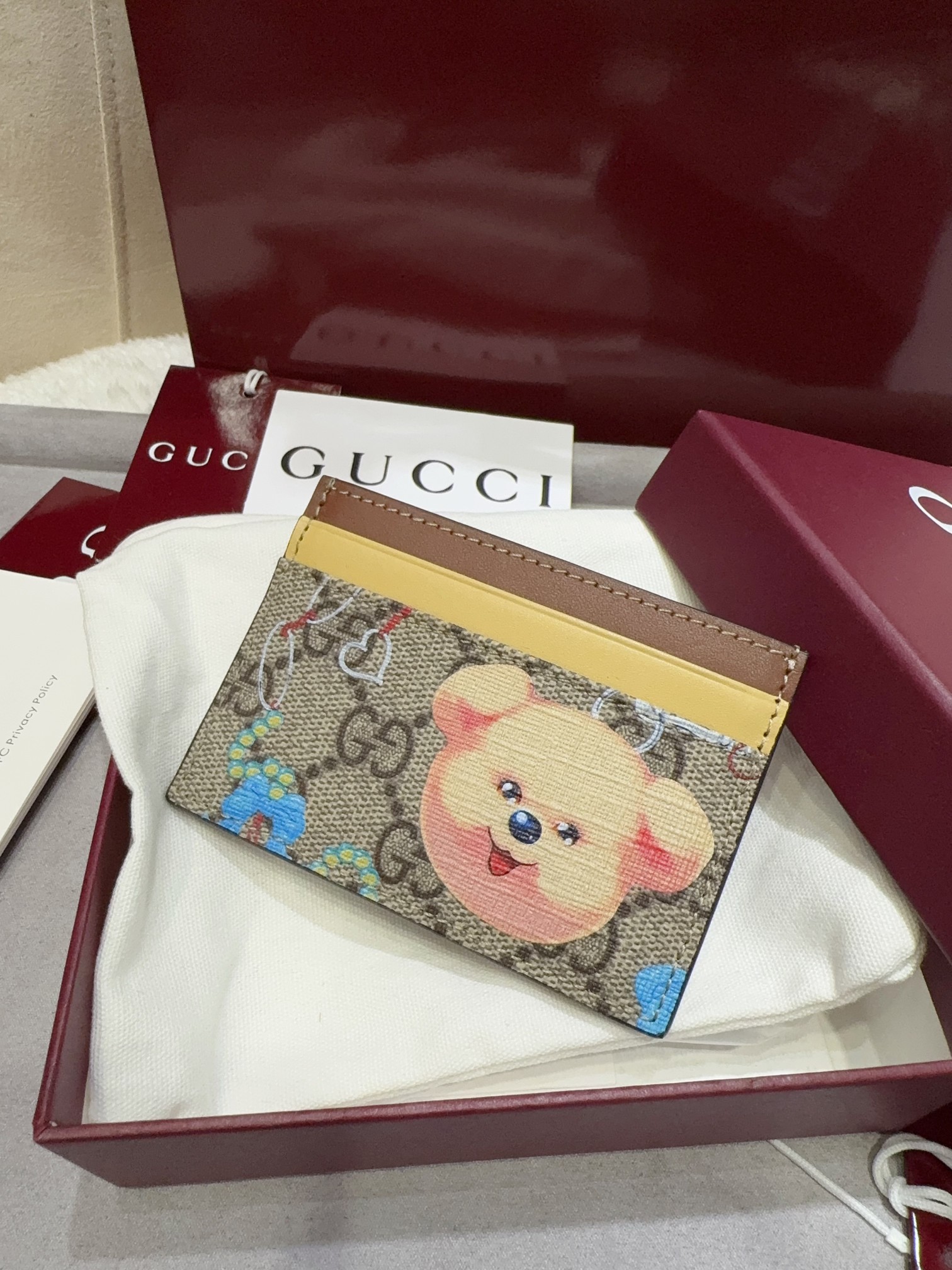 TOP GUCCI Card Bag 11 x 7 ㎝ - Brown