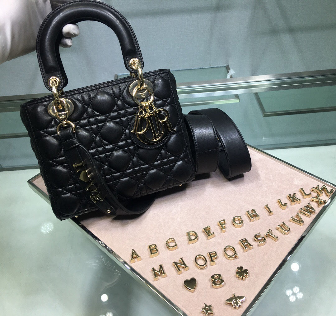 TOP Christian Dior Lady Christian Dior Bag ABC - Black