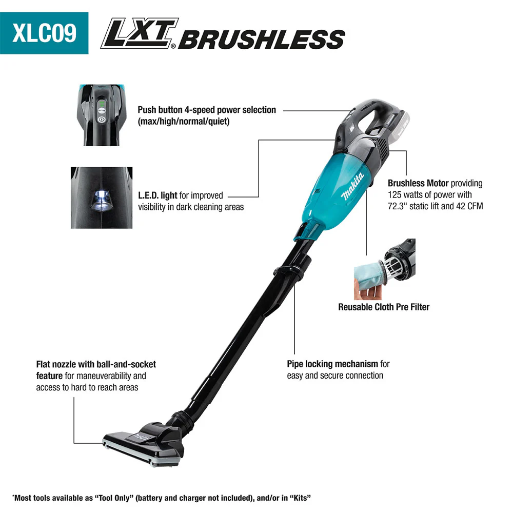 XLC09ZB 18V LXT Brushless Cordless 4-Speed Vacuum - Bare Tool