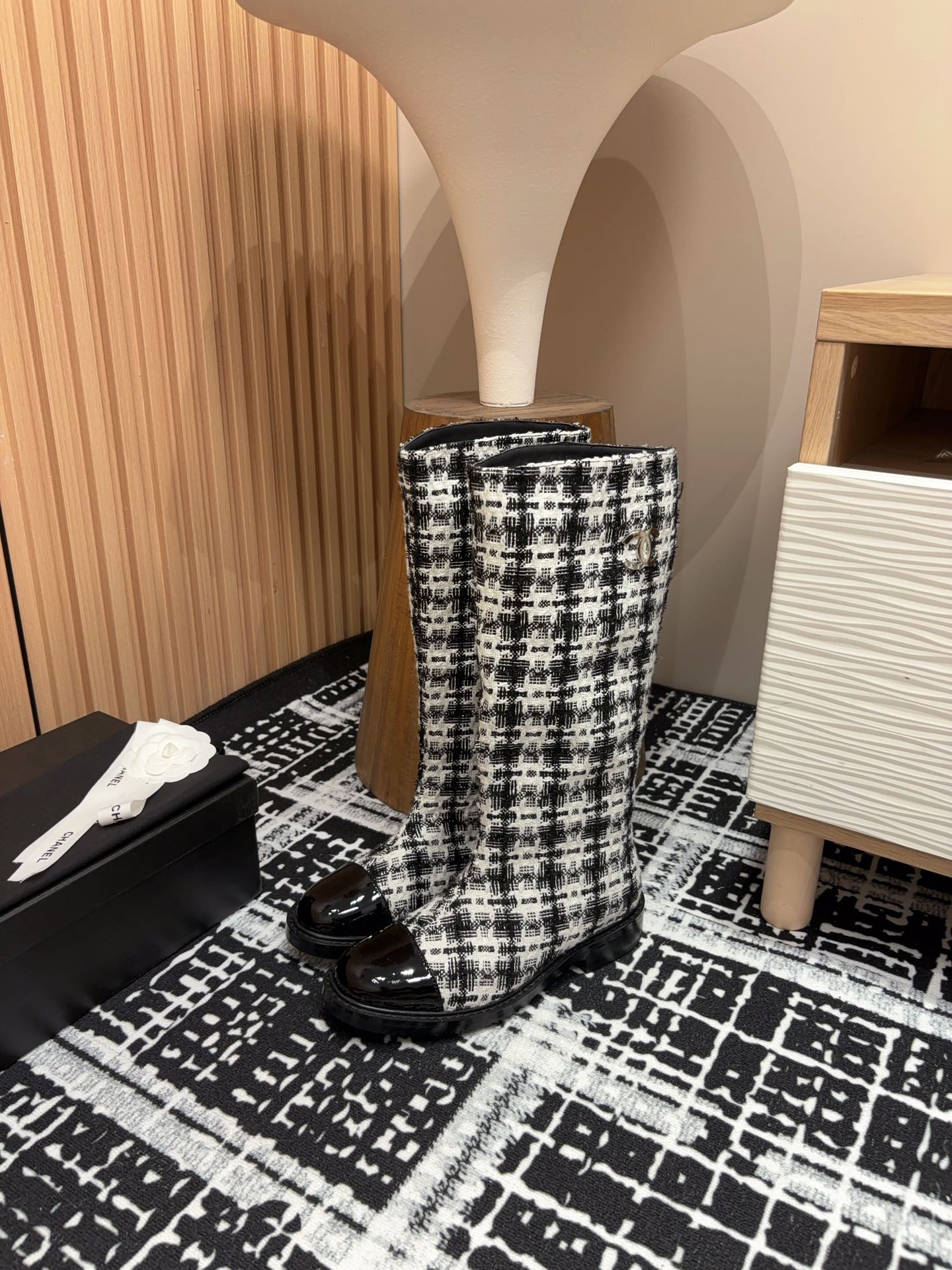 TOP CHANEL Woolen Cloth High-calf Boots - 3 Color