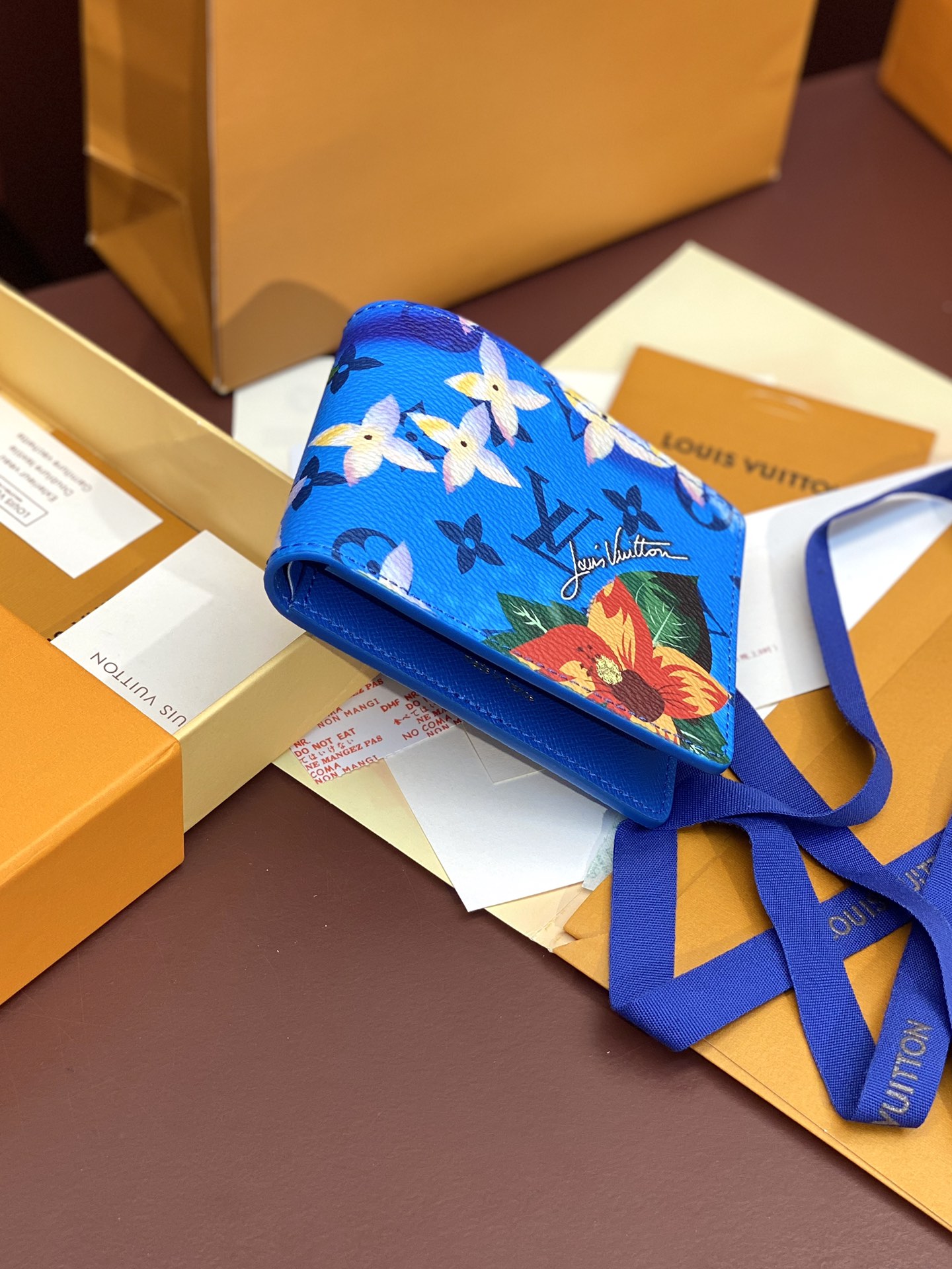 TOP Louis Vuitton LV Slender Wallet 11x8.5x2cm - Blue