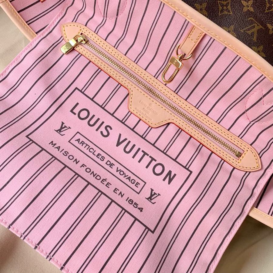 TOP Louis Vuitton LV L*V Neverfull Monogram MM - Pink