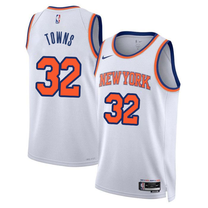 Men's New York Knicks Karl-Anthony Towns White Jersey - Icon Edition