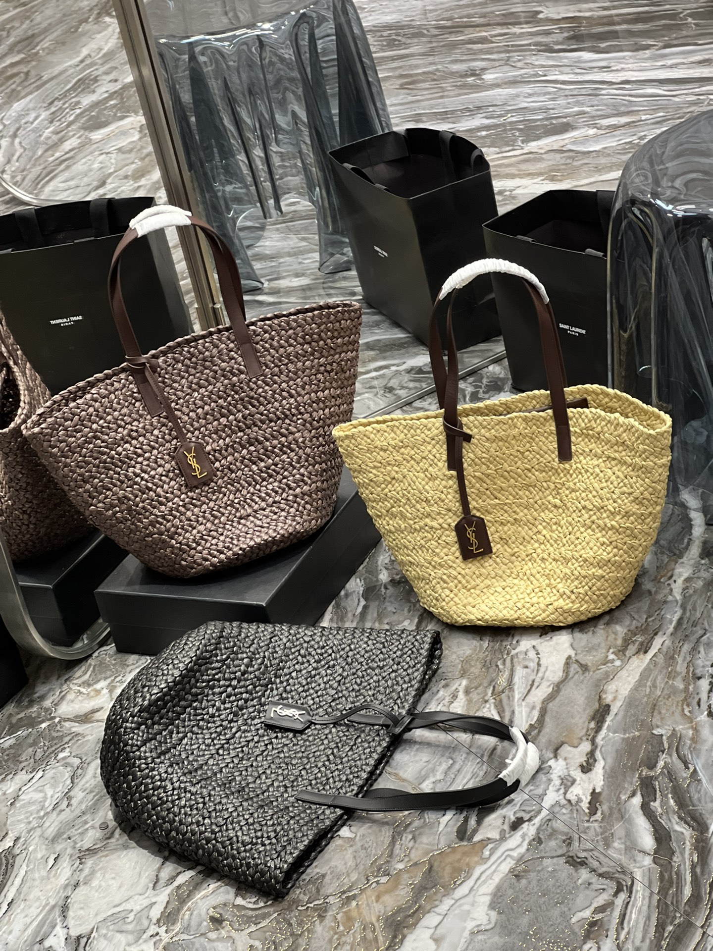 TOP Yves Saint Laurent YSL Straw Woven Bag - 3 Colors