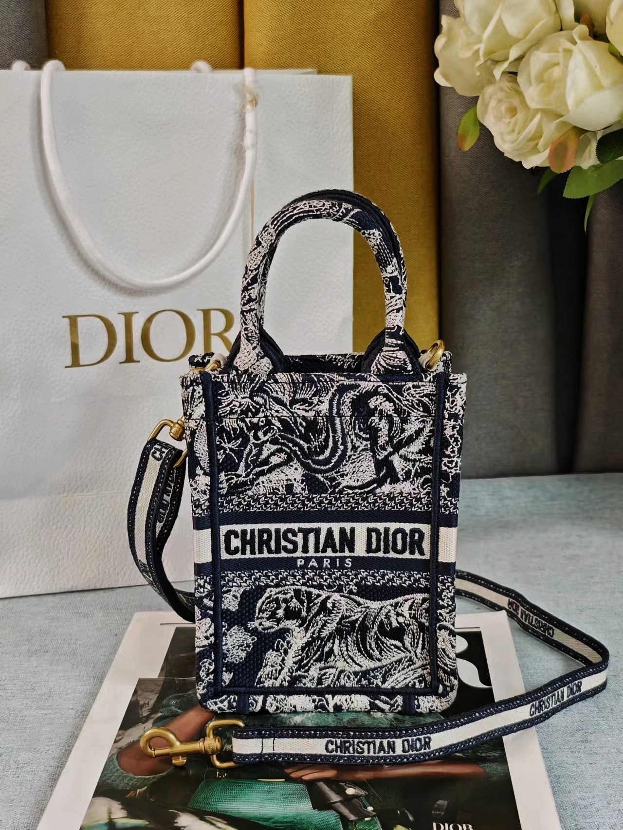 TOP Christian Dior Mico Mini Book Tote Bag 13X18X7CM