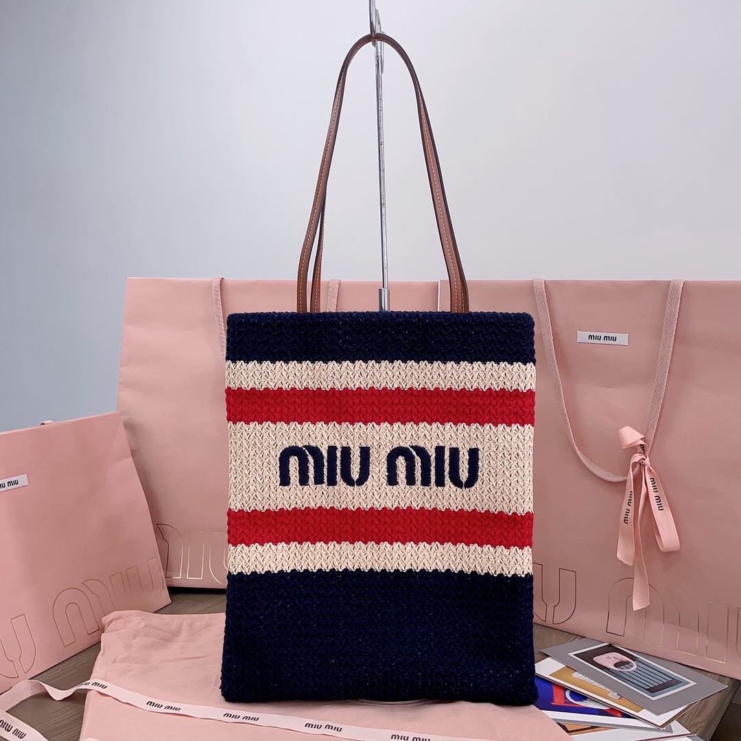 TOP Miu Miu Woven Tote Bag 30X38CM