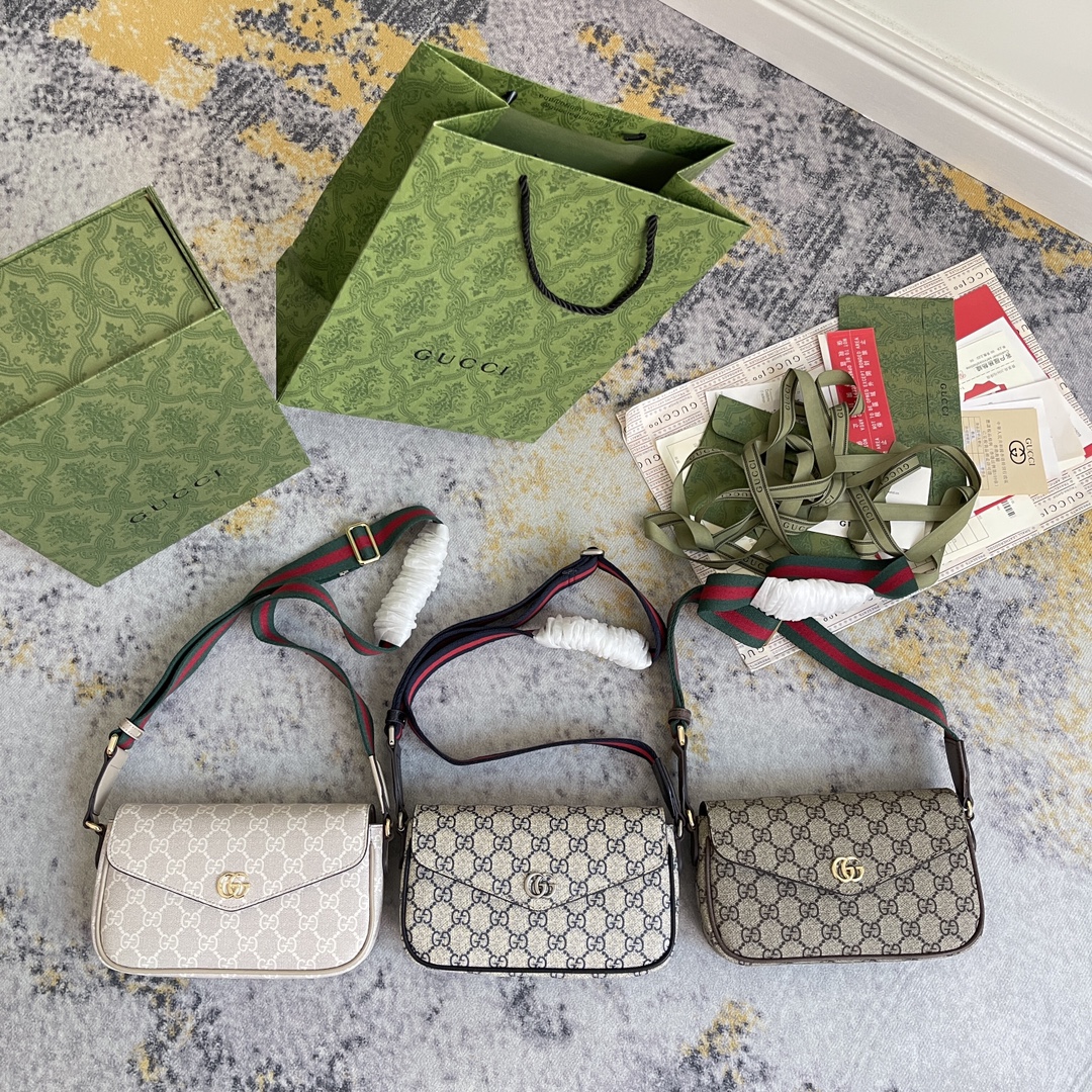 TOP GUCCI Leather Crossbody Bag 22X13X4CM - 3 Colors