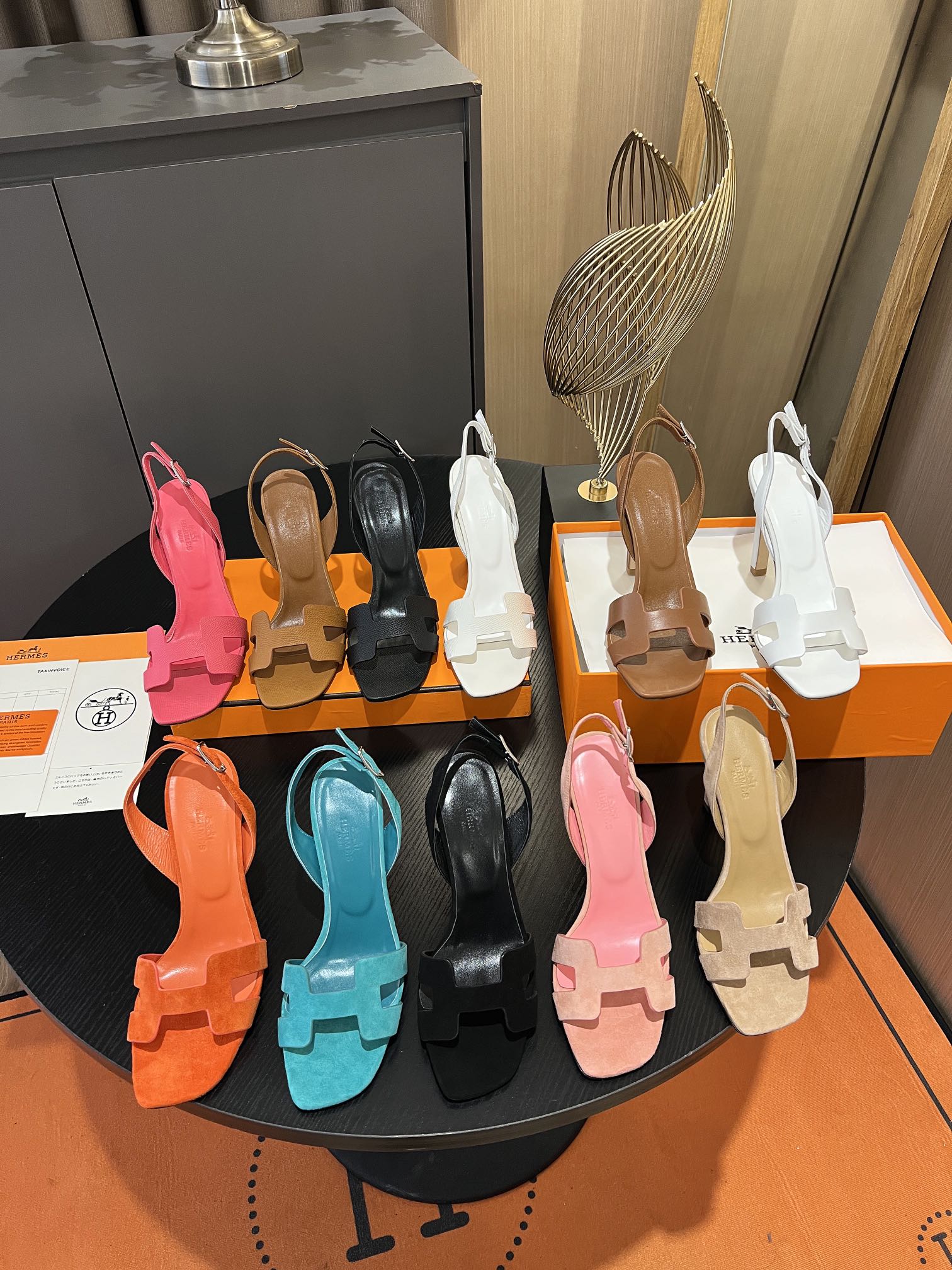 TOP HERMES Cowhide High Heeled Sandals - 10.5cm - 11 Colors - SHW