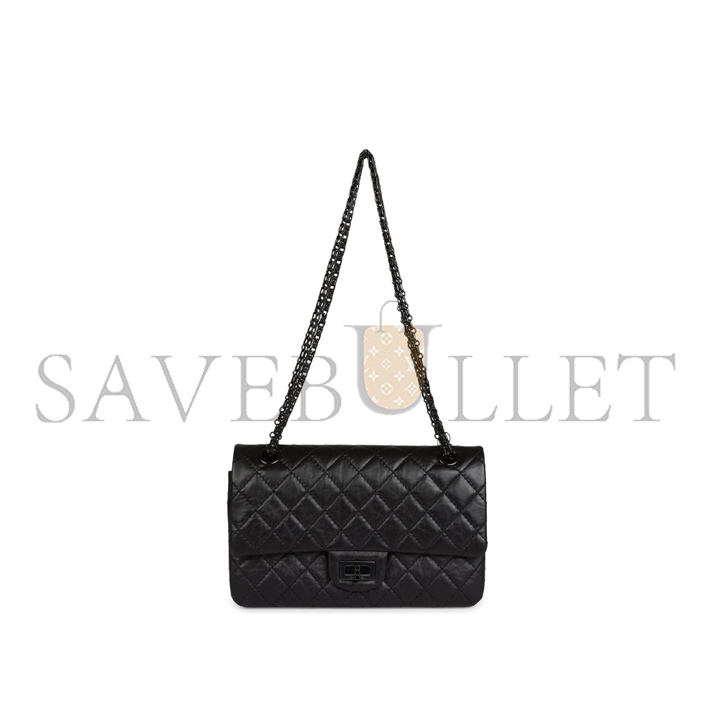 CHANEL MASTER CALFSKIN QUILTED 2.55 FLAP SO BLACK A37587 (28*19.5*7.5cm)
