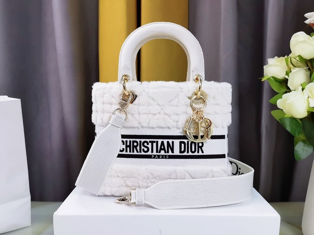 Top Christian Dior Lady Di.or ♥️Embroidered Lady D-Lite Handbag 24*20*11 cm - 2 Colors