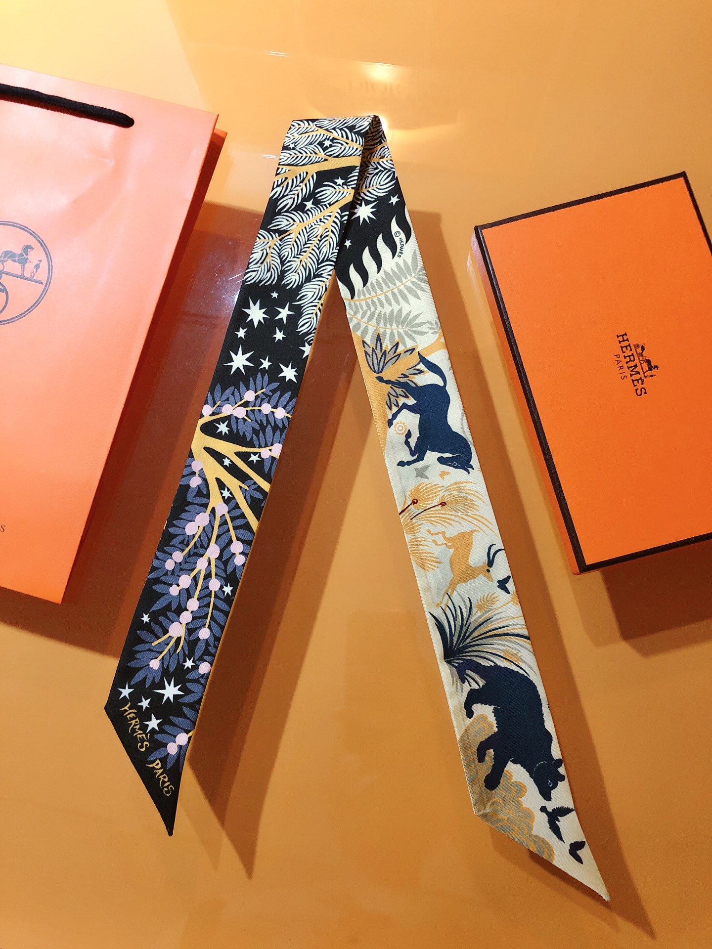 TOP HERMES Twilly scarf 5x86cm - Yellow