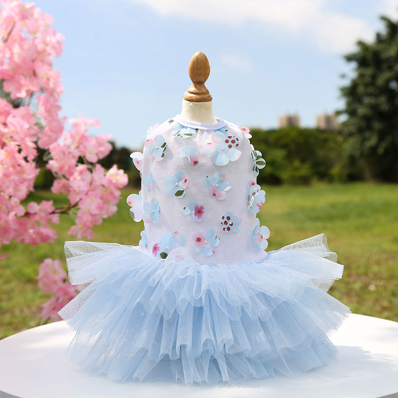 Pet Dog Cat Peach Blossom Dress Clothes Teddy Bichon Pet Supplies Dog Apparel Wholesale Pet Clothes - PawPro UK
