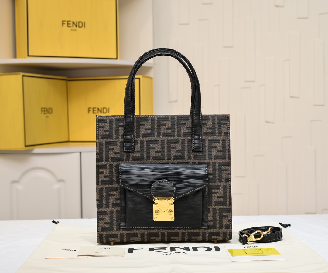 TOP FENDI FENDI Vintage Medium Antique Flower Briefcase