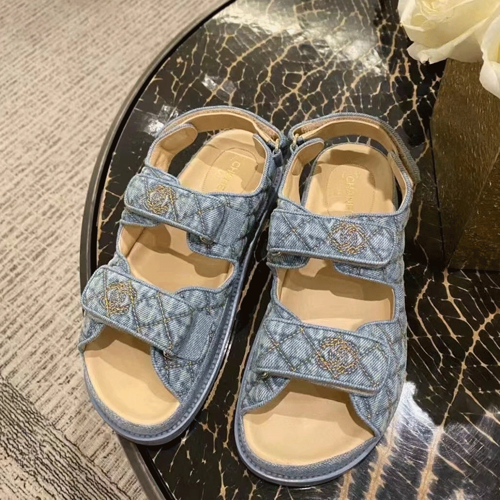 Chanel  Flat Velcro sandals Slide（Replica）