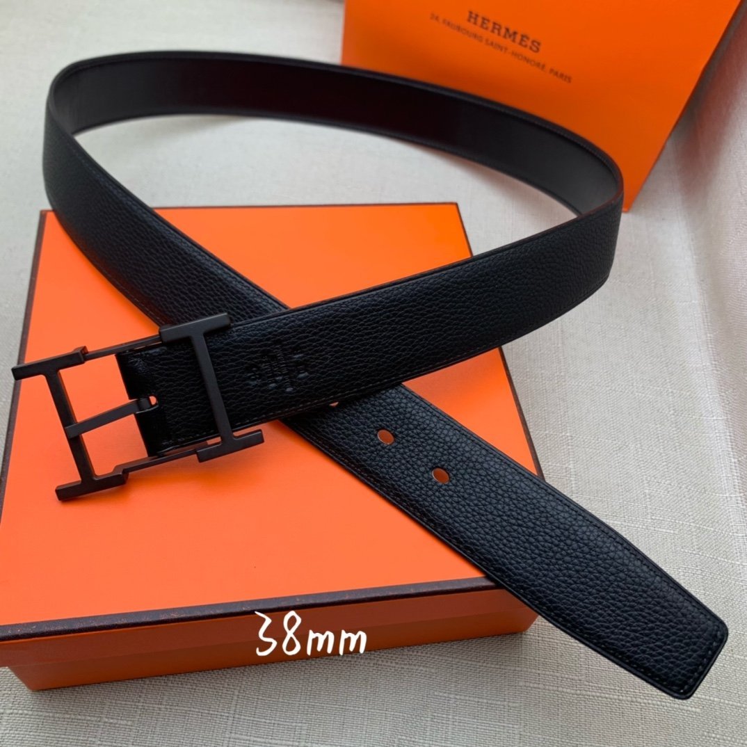 Hermès H Belt Buckle & Reversible Black For Women, Women Belt 380MM