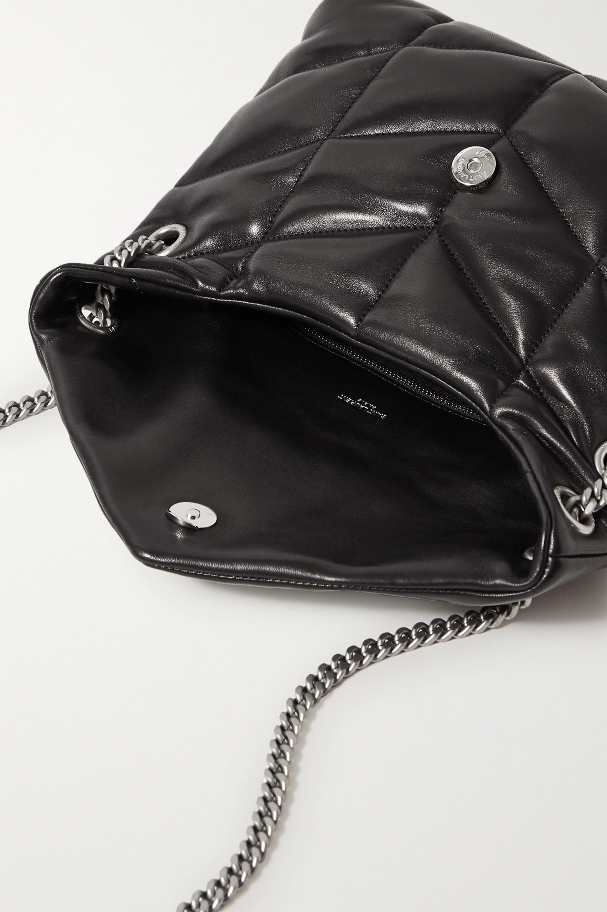 SAINT LAURENT Loulou Puffer small quilted leather shoulder bag black