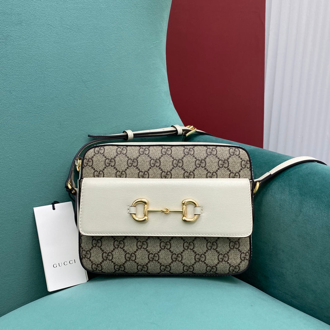 TOP GUCCI Horsebit 1955 Bag Small - White