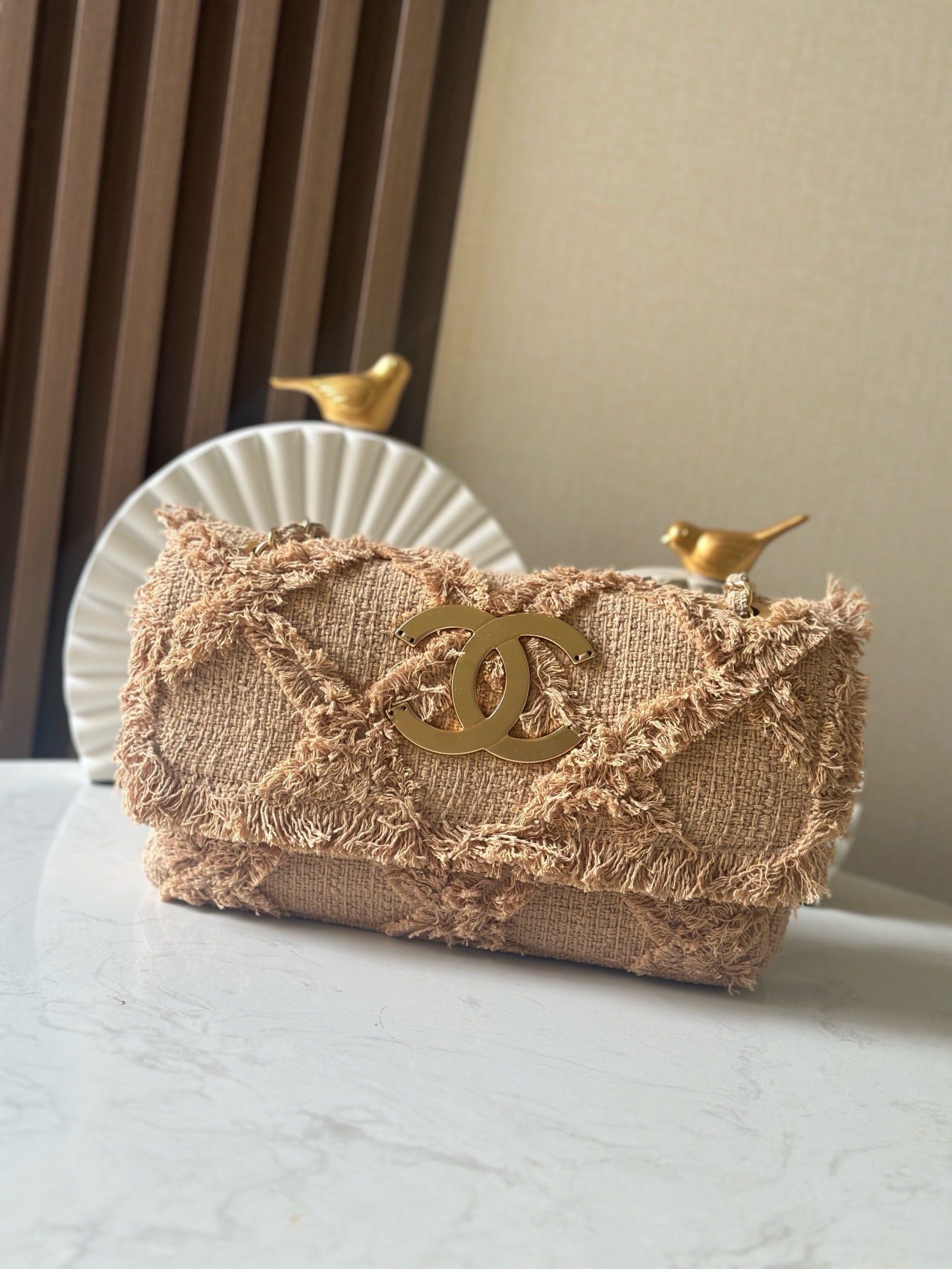 TOP CHANEL Vintage Flap Bag 38×21×11cm/27cm - Brown