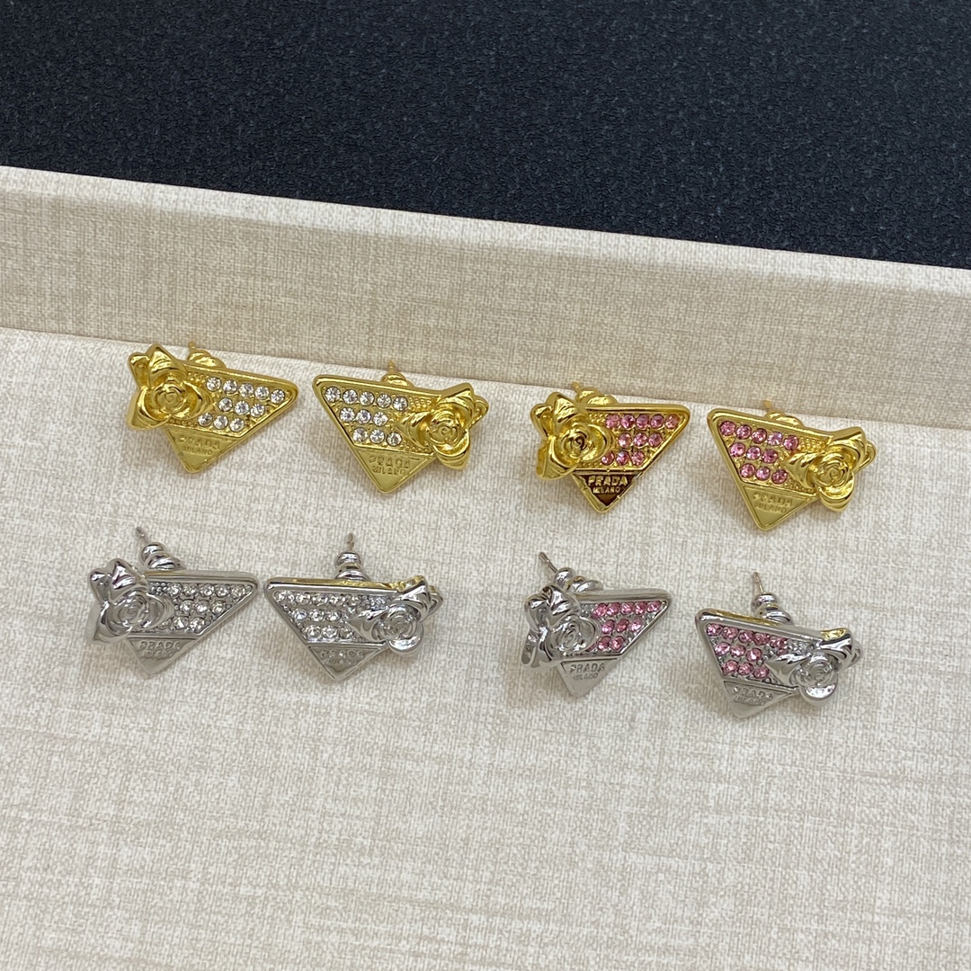 TOP PRADA Diamonds Earrings - Gold/Silver
