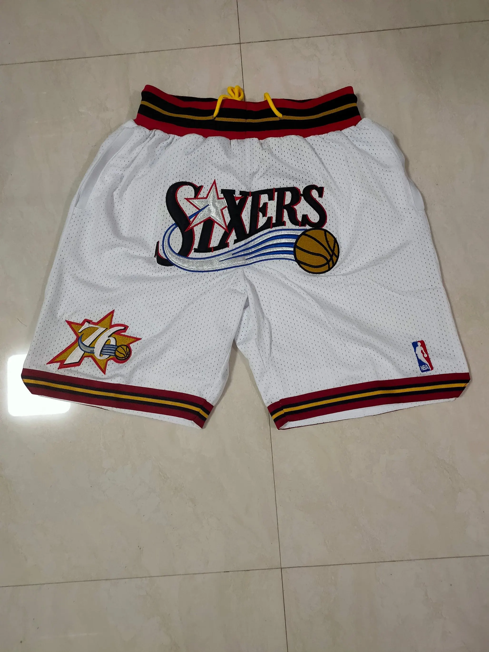 Philadelphia 76ers White Juston Retro Pocket Shorts
