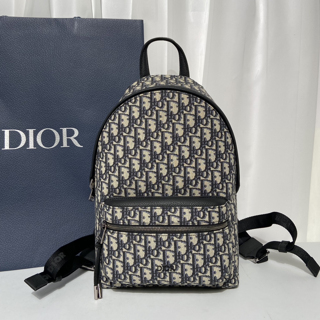 TOP Christian Dior Rider College Style Oblique Print Backpack 26 x 37 x 15 cm