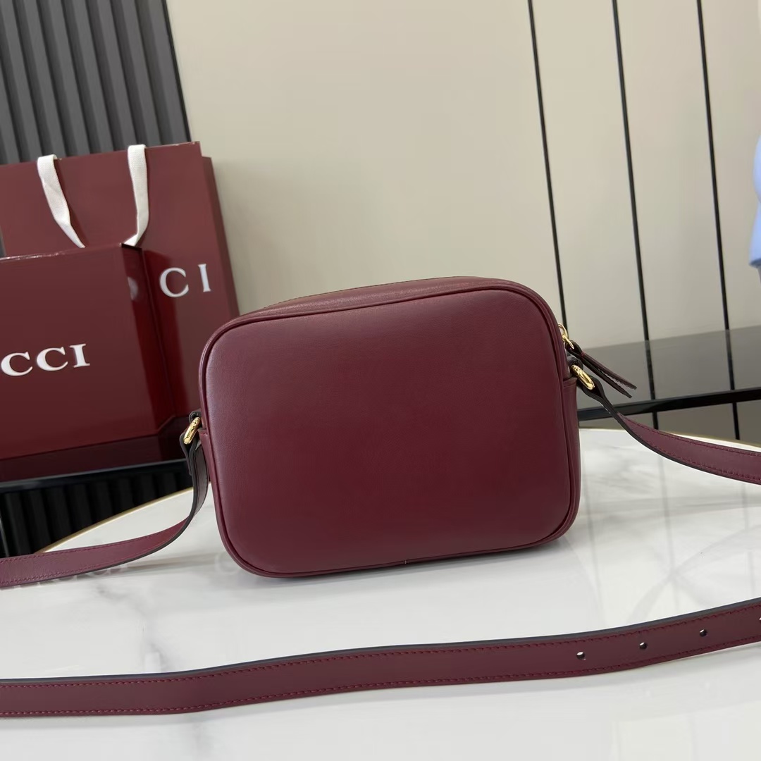 TOP GUCCI Blondie Mini Shoulder Bag 21x 15.5x 8cm - Dark Red