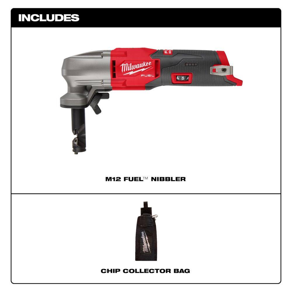 M12 FUEL 12-Volt Lithium-Ion Brushless Cordless 16-Gauge Variable Speed Nibbler with 4.0 Ah Battery Charger
