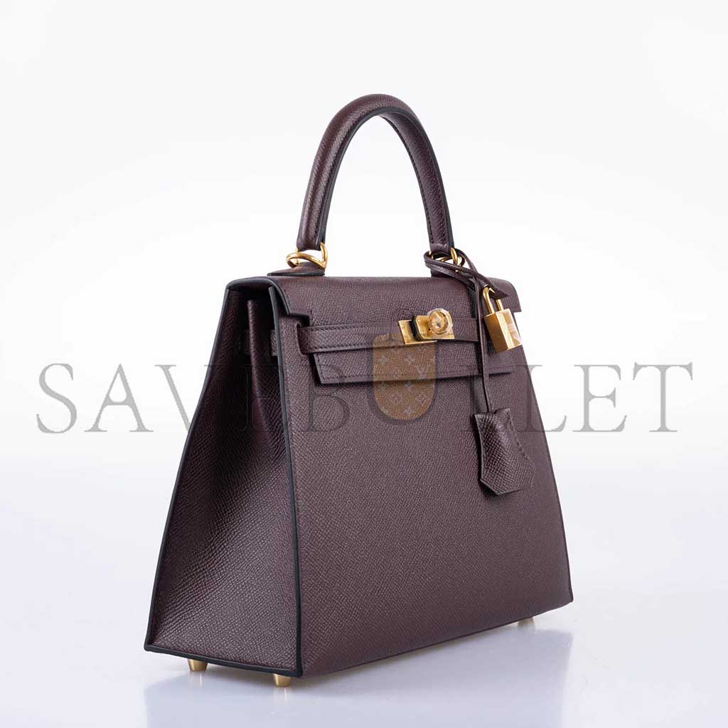 HERMÈS KELLY 25 SELLIER ROUGE EPSOM WITH GOLD HARDWARE (25*17*7cm)