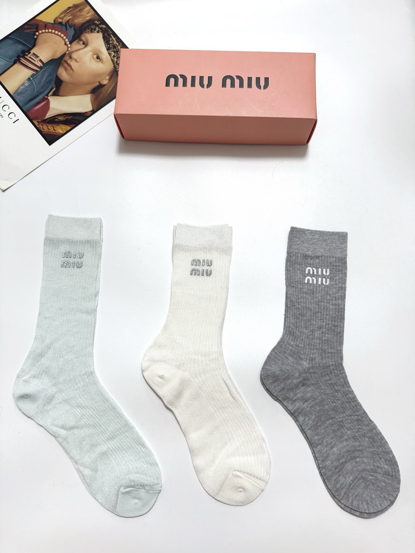 TOP Miu Miu Socks - 3 Pieces as a Set