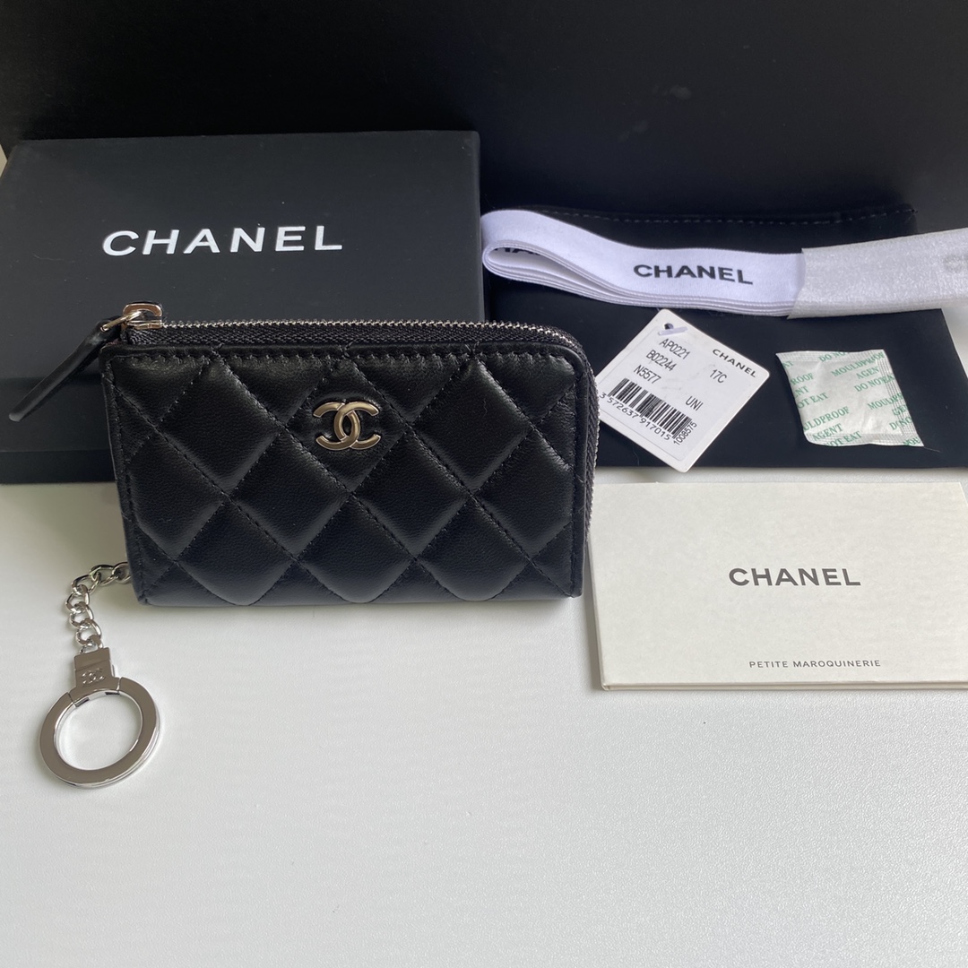 TOP CHANEL Wallet 12*7.5*2.5cm - Black