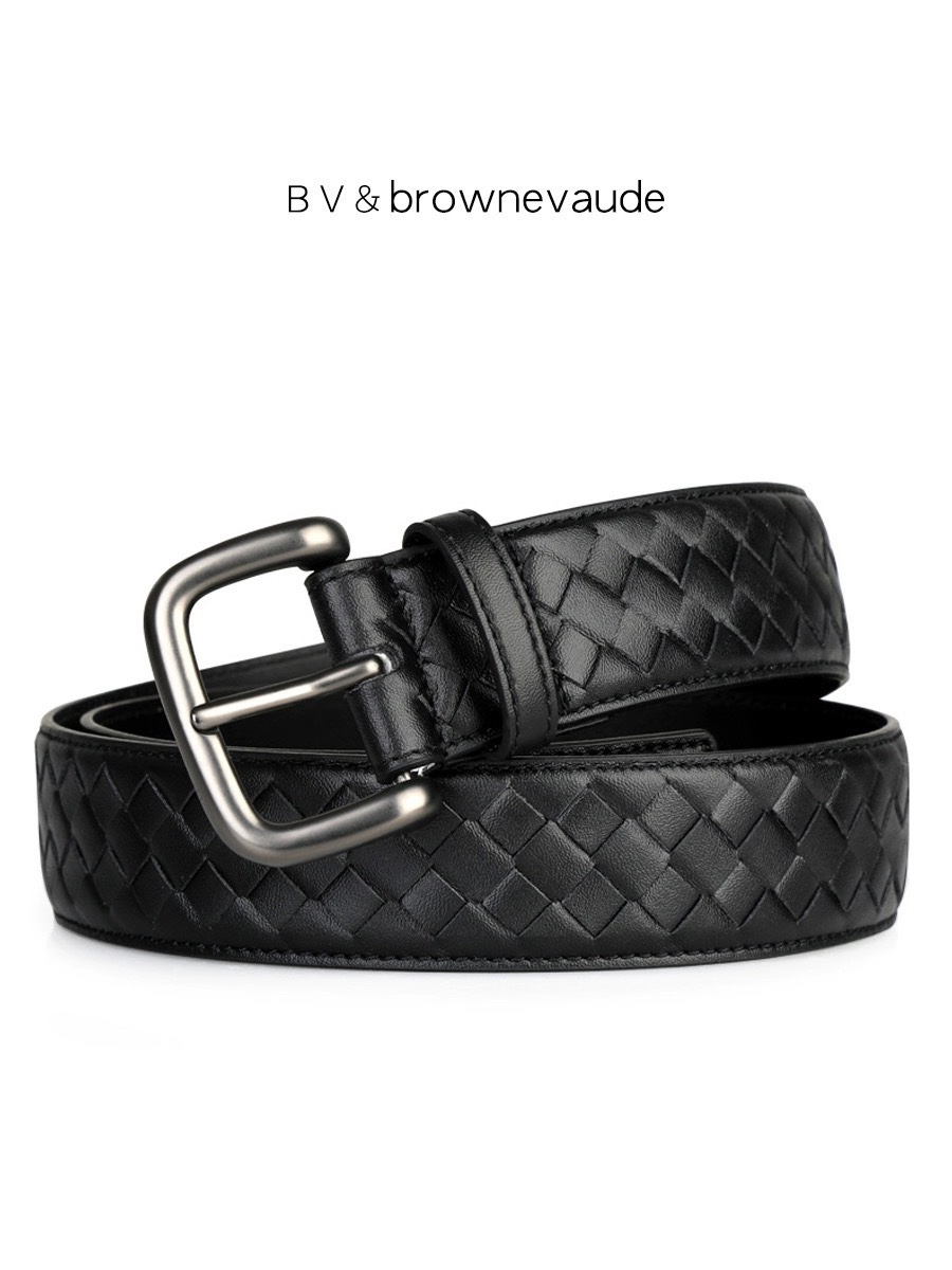 TOP Bottega Veneta BV Leather Belt - Black