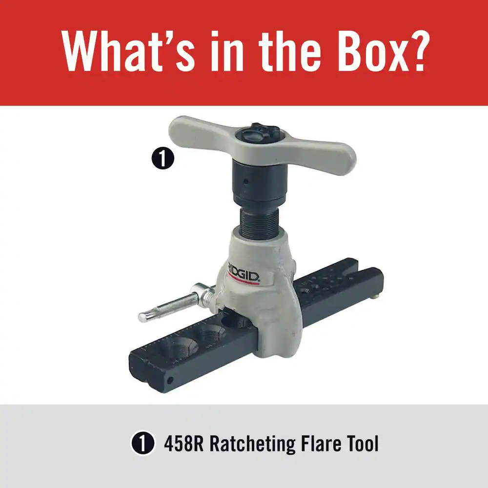 1/8 in. to 3/4 in. Model 458R Heavy-Duty Ratcheting 45 Degree Flaring Tool, Copper, Brass, Aluminum, Steel Pipe & Tubing