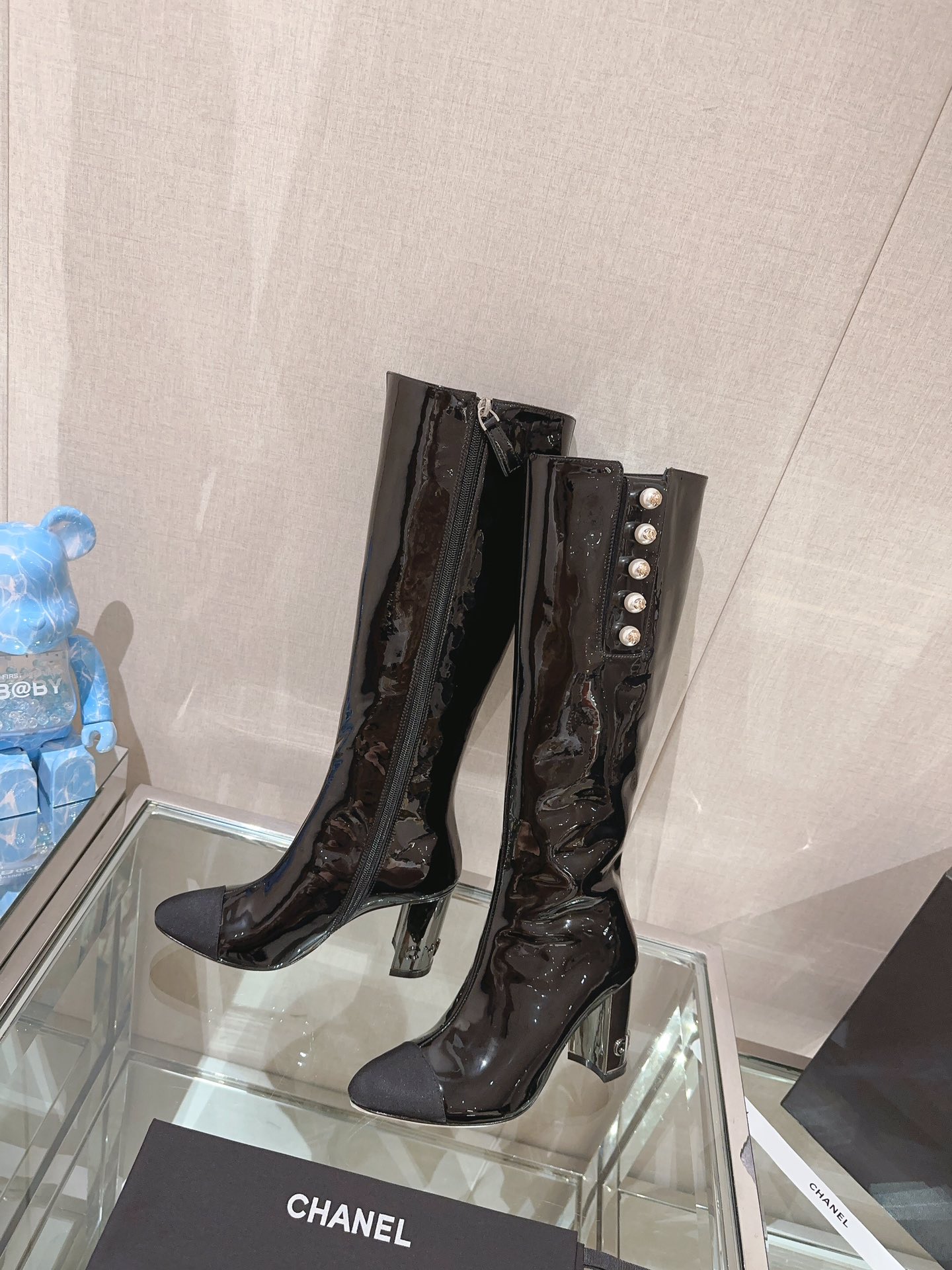 TOP CHANEL Pearl High Heels Boots - 3 Colors - 9CM