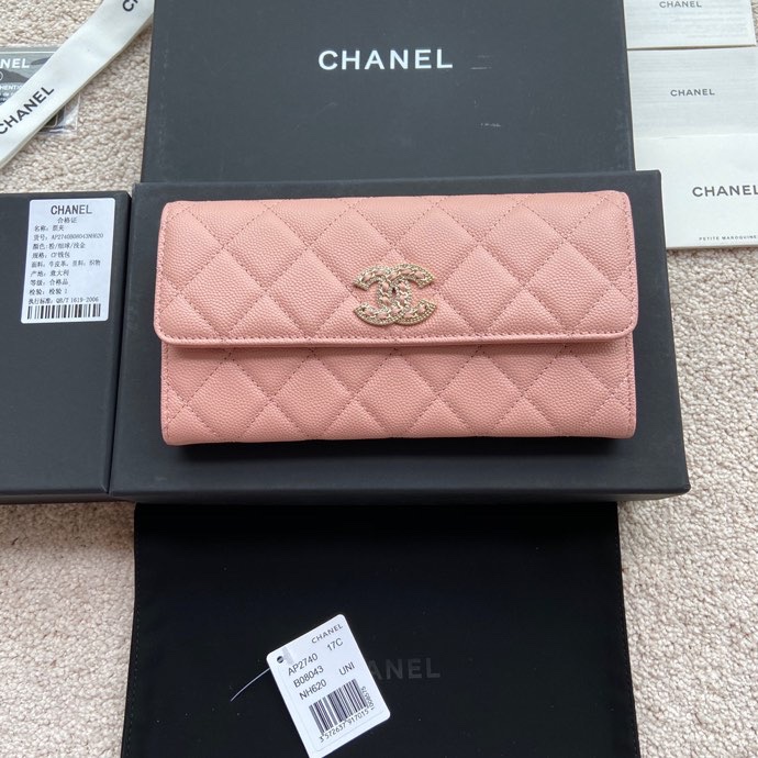 TOP CHANEL Wallet Cowhide 10.5*19*3cm - 2 Color