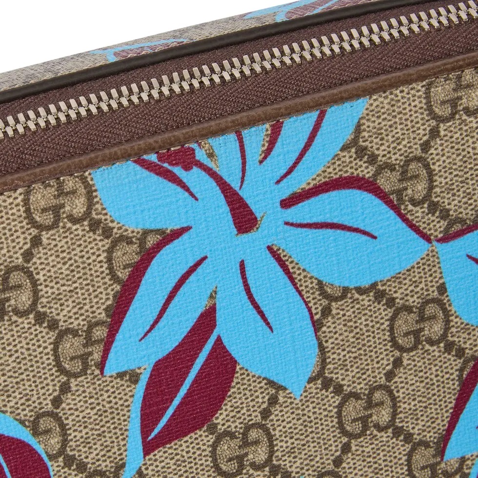 TOP GUCCI GG Supreme Flora Bags 22.5*14*7.5cm - Brown