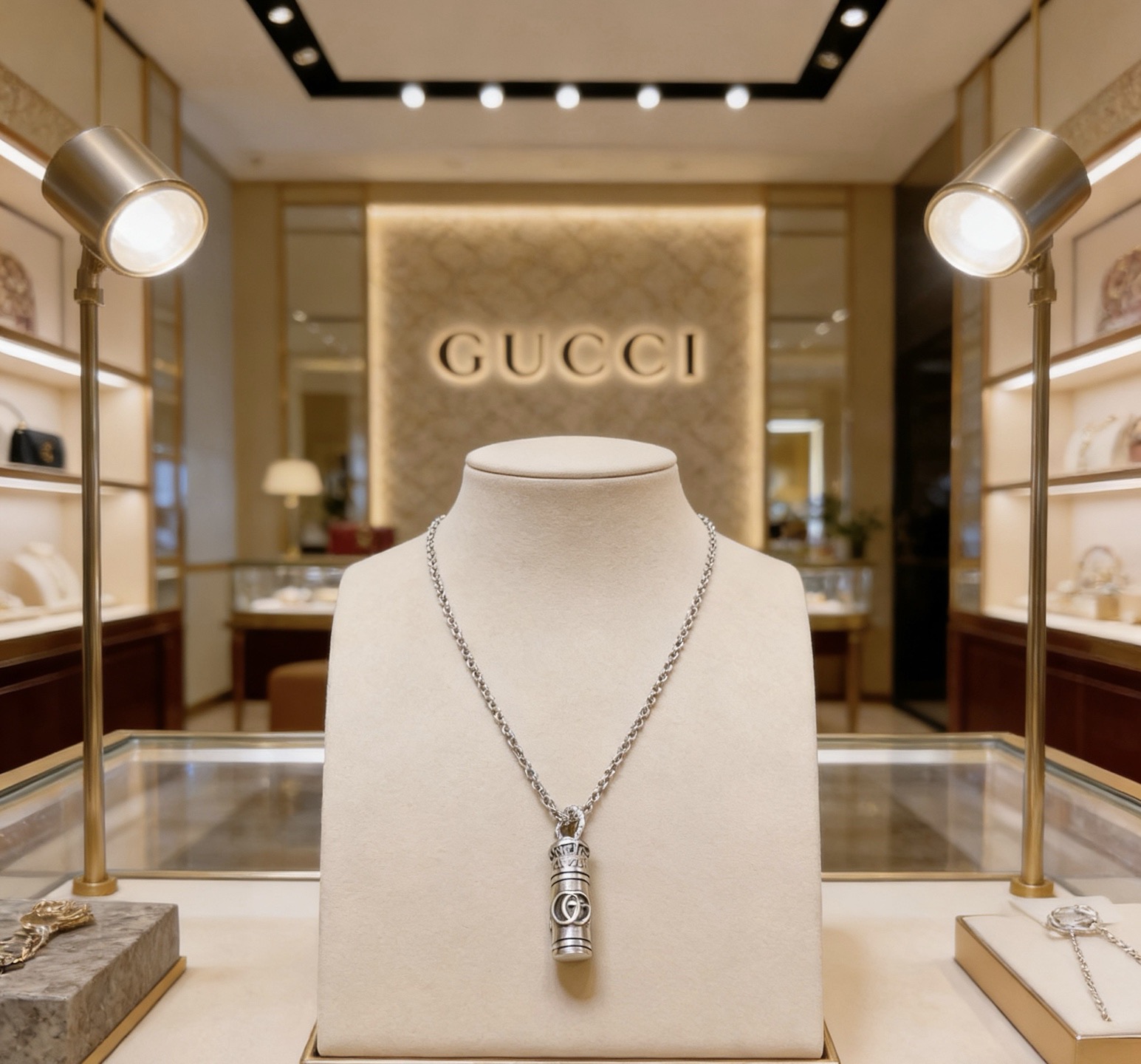 TOP GUCCI GG Necklace - Silver