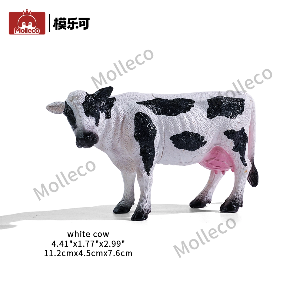 Molleco Animal Figure Toys for Kids and Children White Cow CP053-2