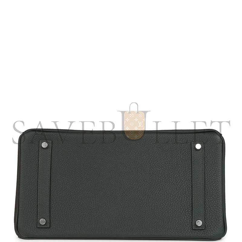 HERMÈS BIRKIN 35 VERT FONCE TOGO PALLADIUM HARDWARE (35*25*18cm)
