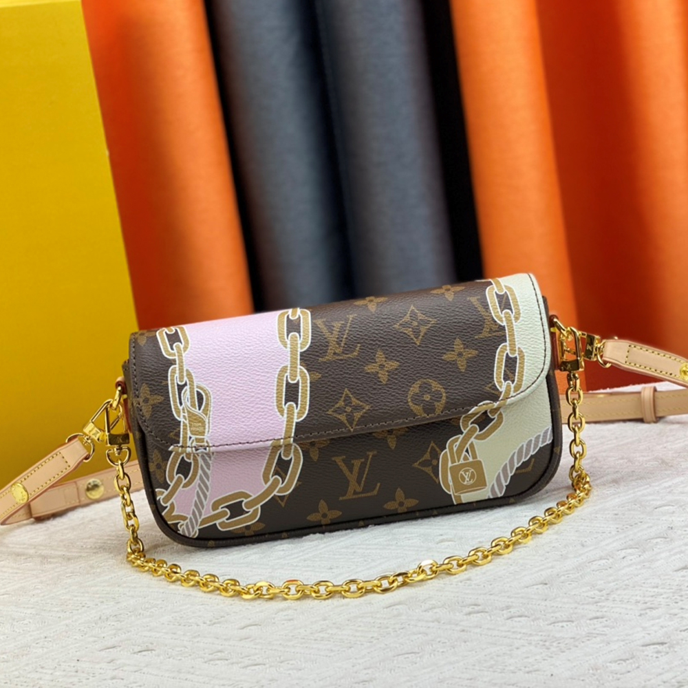 Louis Vuitton LV Leather Baguette Shoulder Handbag M82210&M81911 (Replica)