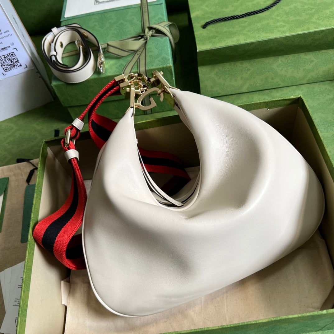 TOP GUCCI G*G Attache Large Shoulder Bag - White