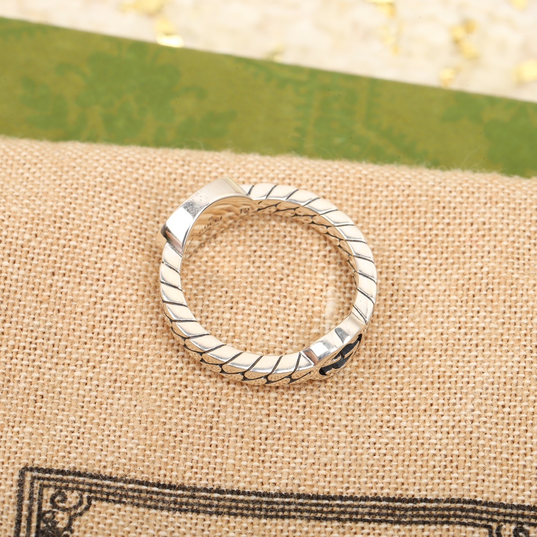 TOP GUCCI Running GG Ring -Sliver