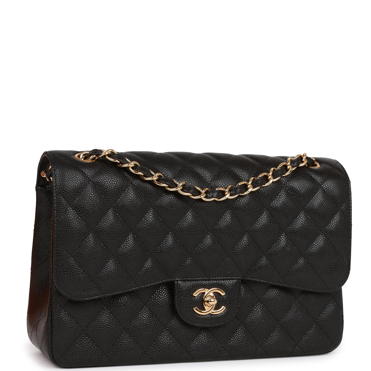 CHANEL Caviar Quilted Jumbo Double Flap Black 30CM(Replica)