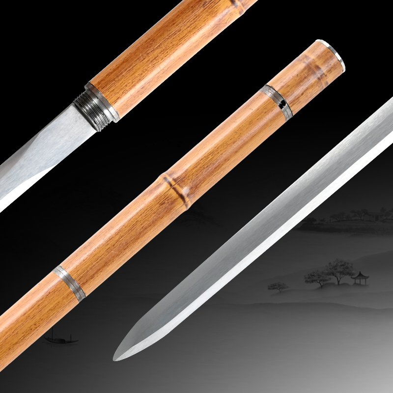 Bamboo Handle Cosplay Prop Sword | Decorative Anime Style Sword for Costume & Home Display