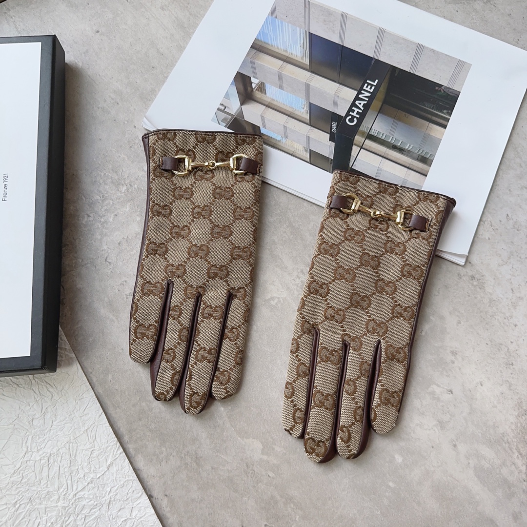 TOP GUCCI Ladies New High-end Sheepskin Gloves
