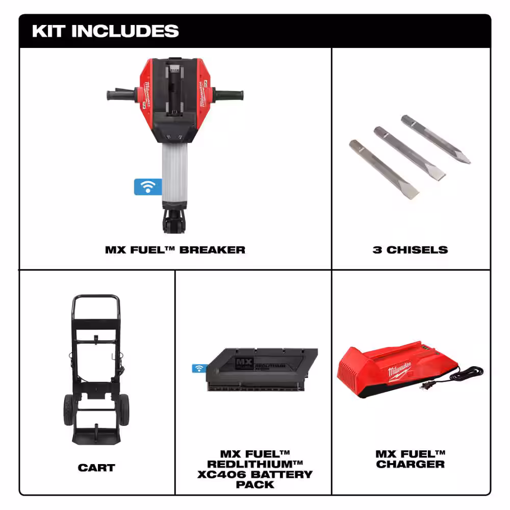 MX FUEL Lithium-Ion Cordless 1-1/8 in. Breaker with Battery and Charger