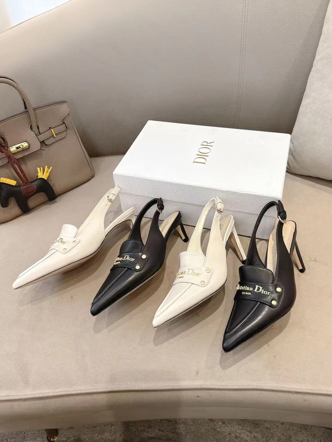 TOP Christian Dior 5/8cm Height Heels Shoes - 2 Color